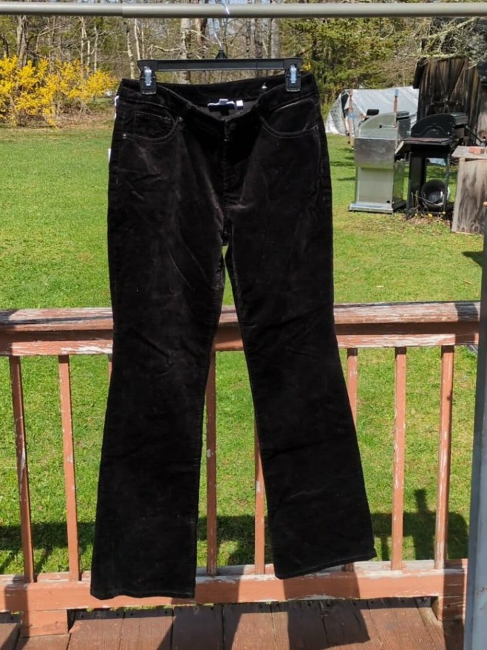 Chico's Black Velvet Girlfriend Pants Flare Sz 4R New So Slimming Winter Sleek